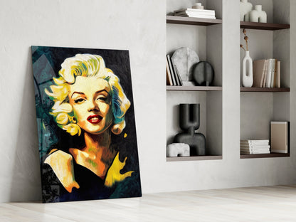 Swirl Blonde Diva Portrait Glass Wall Art