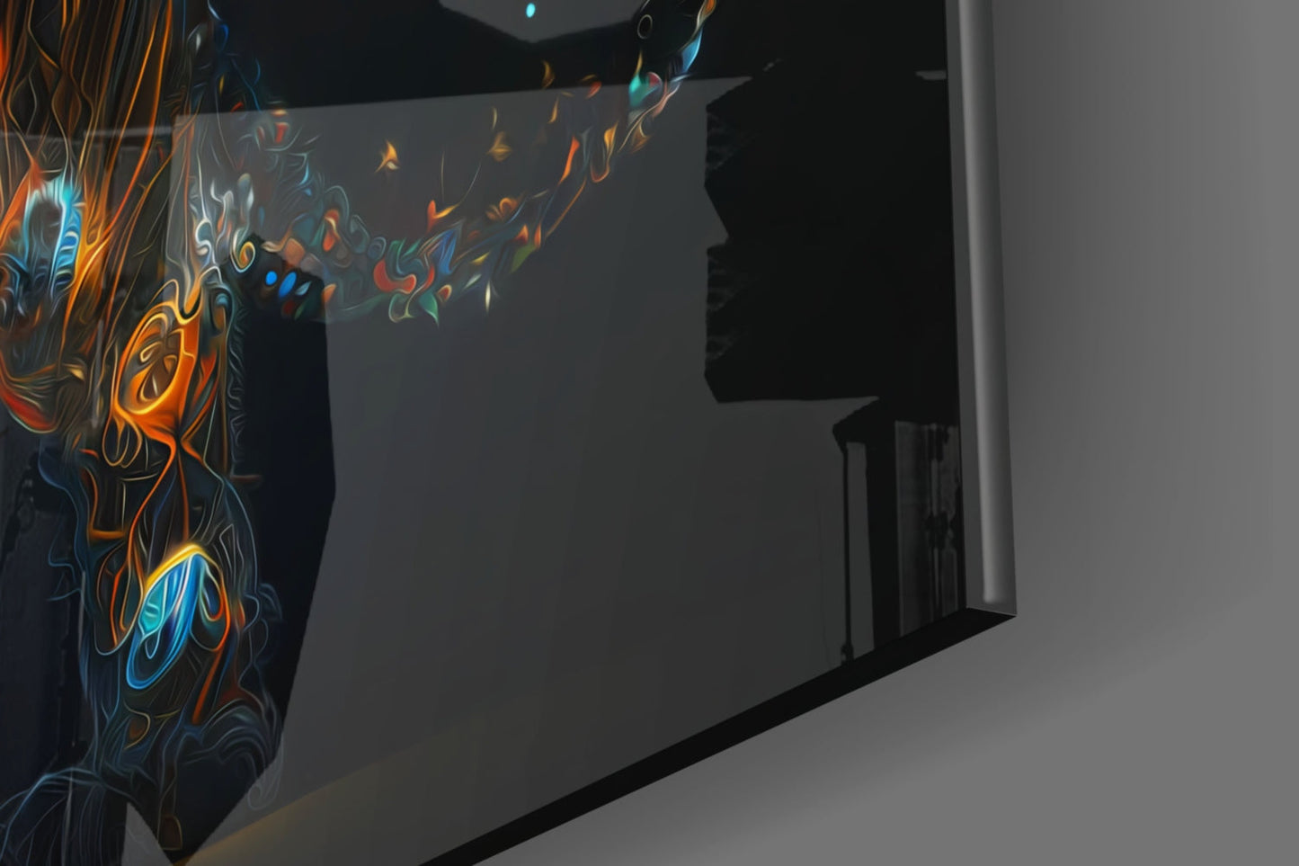 Glowing Ember Prowling Tiger Body Glass Wall Art