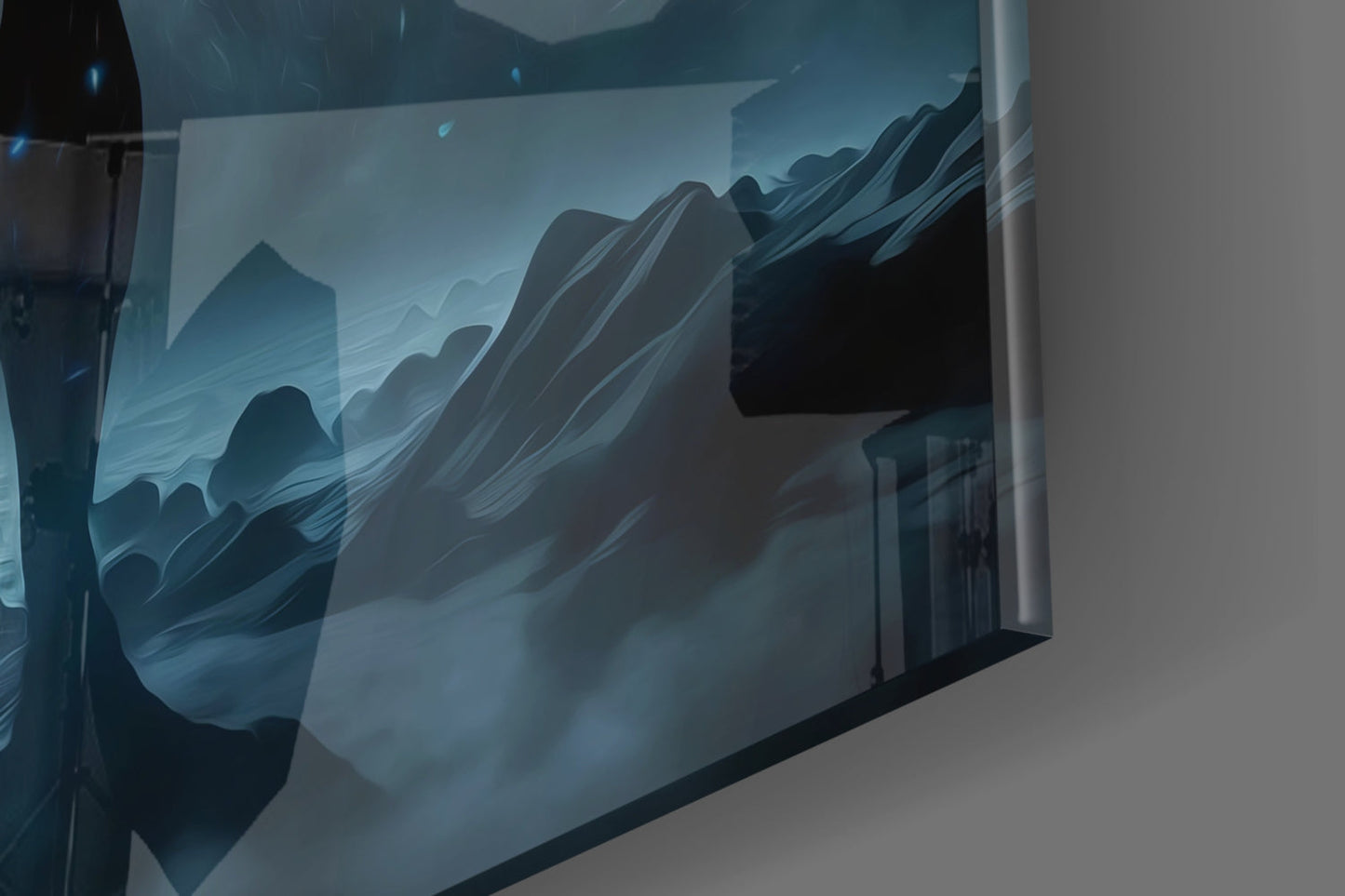 Nebula Cosmic Man On Rocky Ground Glass Wall Art