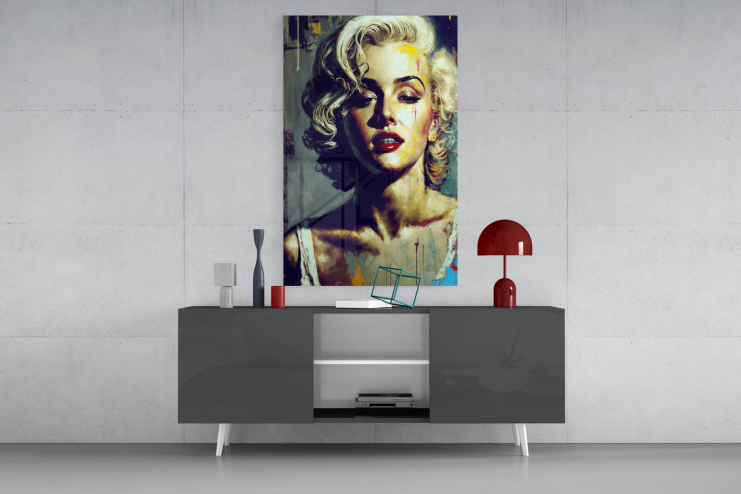 Golden Blonde Icon Portrait Glass Wall Art