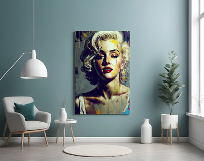 Golden Blonde Icon Portrait Glass Wall Art