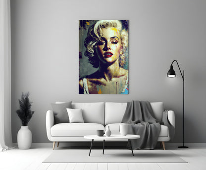 Golden Blonde Icon Portrait Glass Wall Art