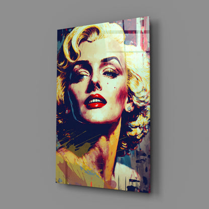 Blonde Starlet Pop Portrait Glass Wall Art