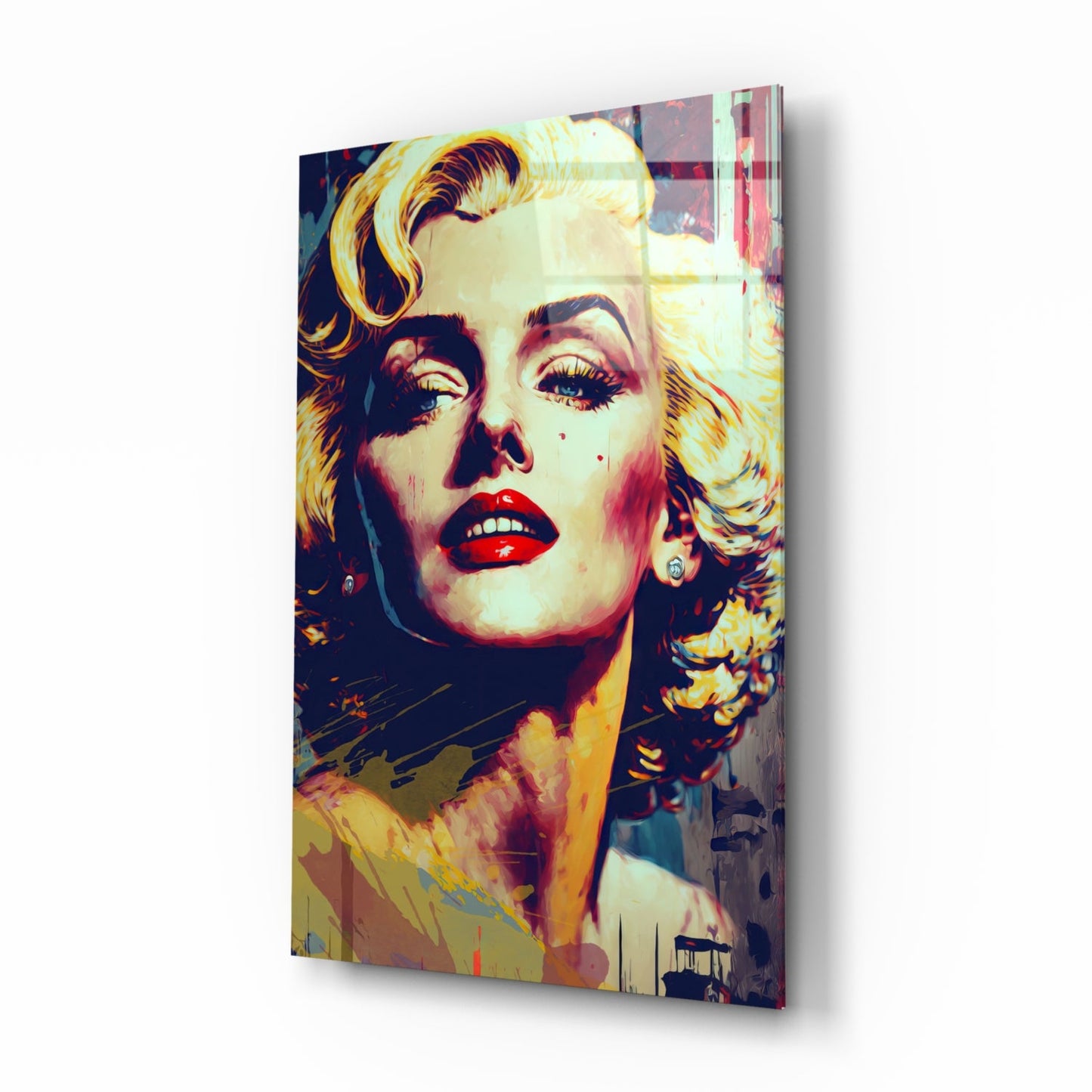 Blonde Starlet Pop Portrait Glass Wall Art