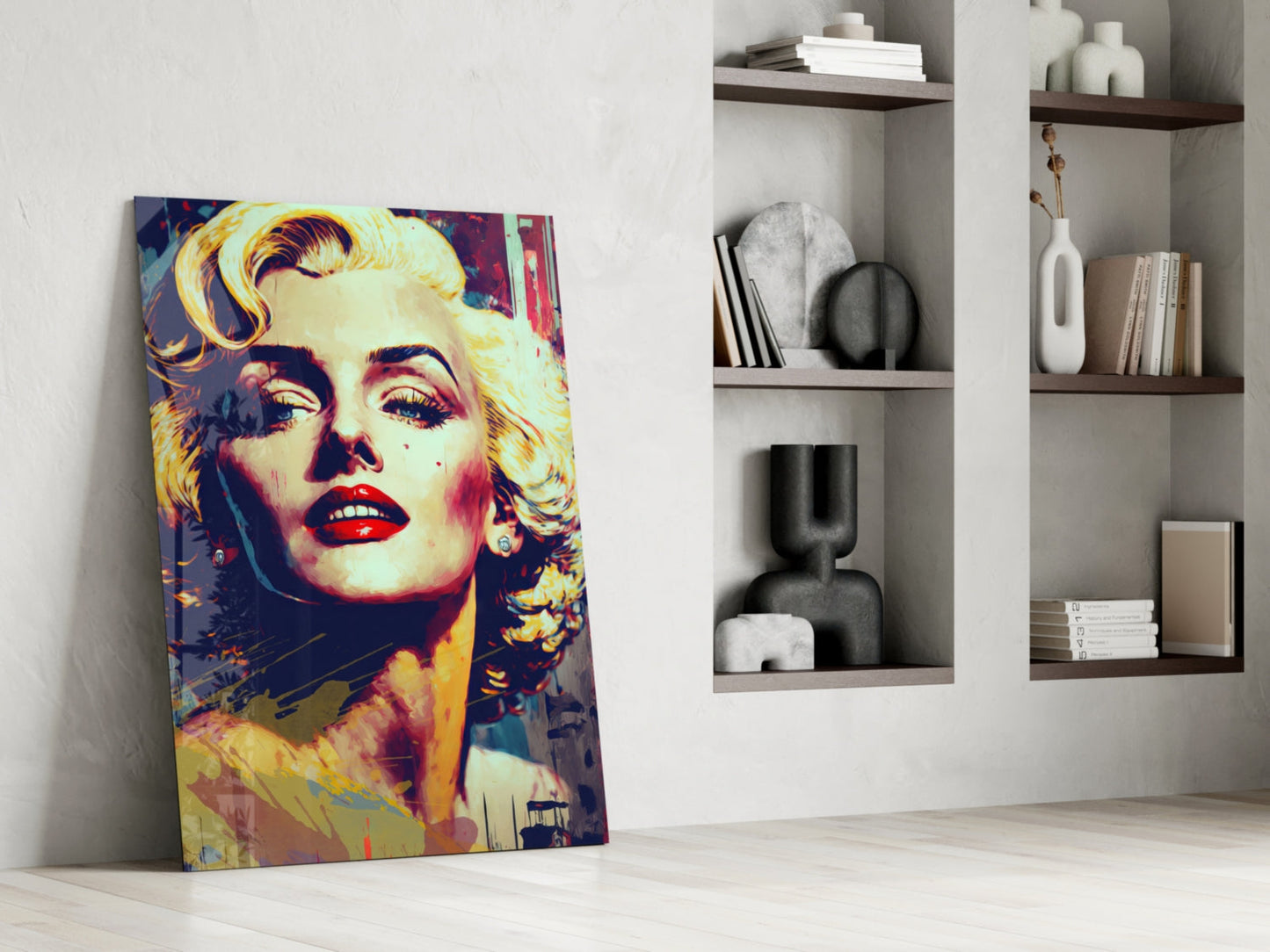 Blonde Starlet Pop Portrait Glass Wall Art