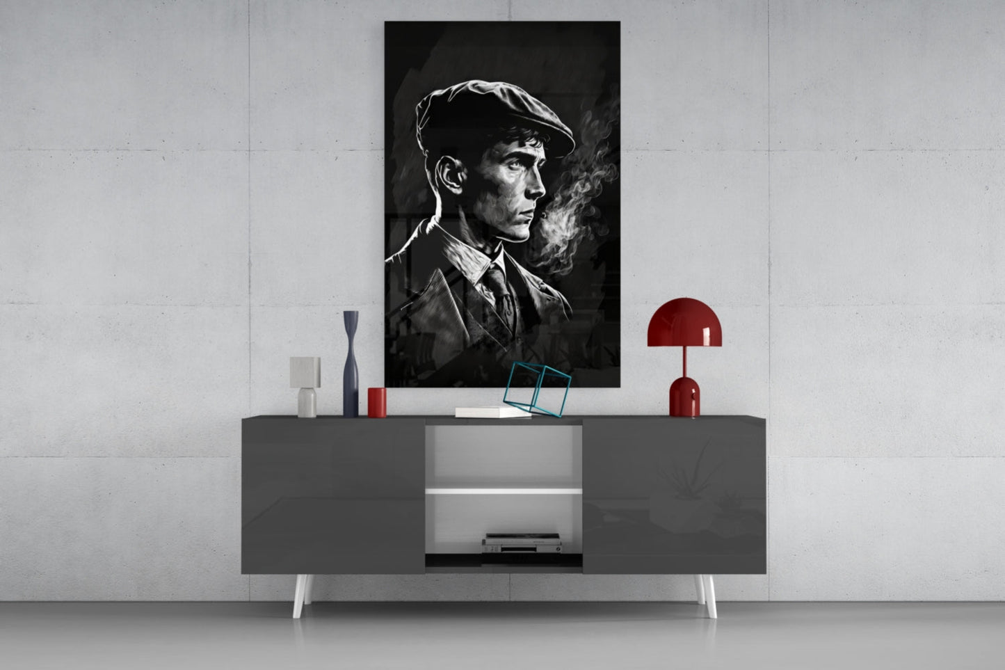 The Flat Cap Crime Boss Glass Wall Art || Designer Collection