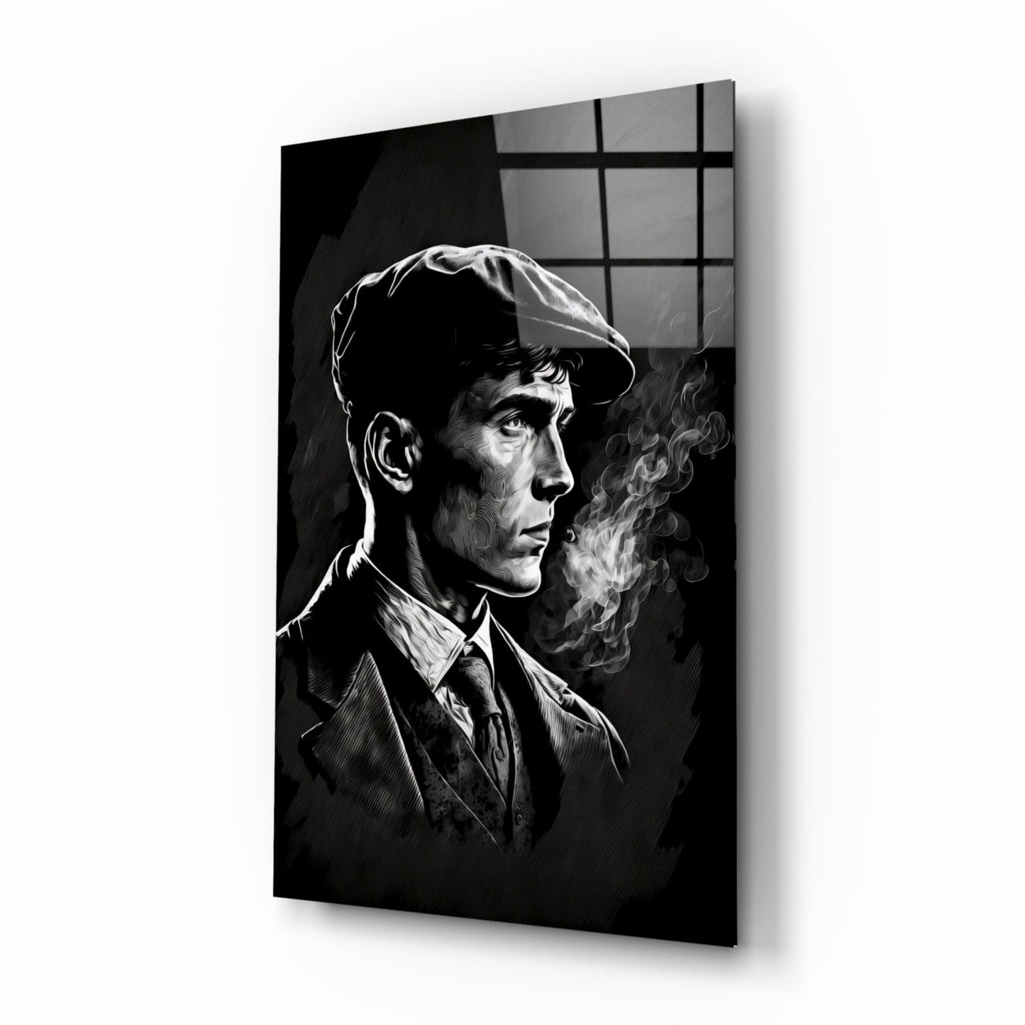 The Flat Cap Crime Boss Glass Wall Art || Designer Collection