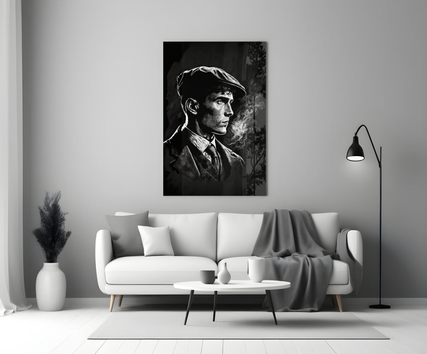 The Flat Cap Crime Boss Glass Wall Art || Designer Collection