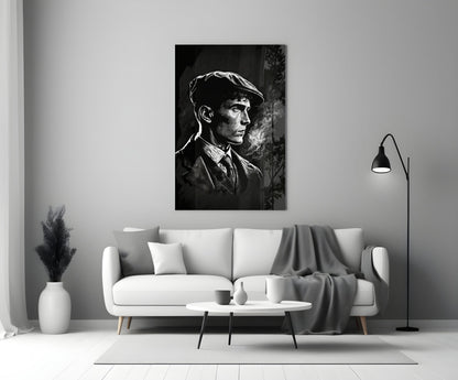 The Flat Cap Crime Boss Glass Wall Art || Designer Collection