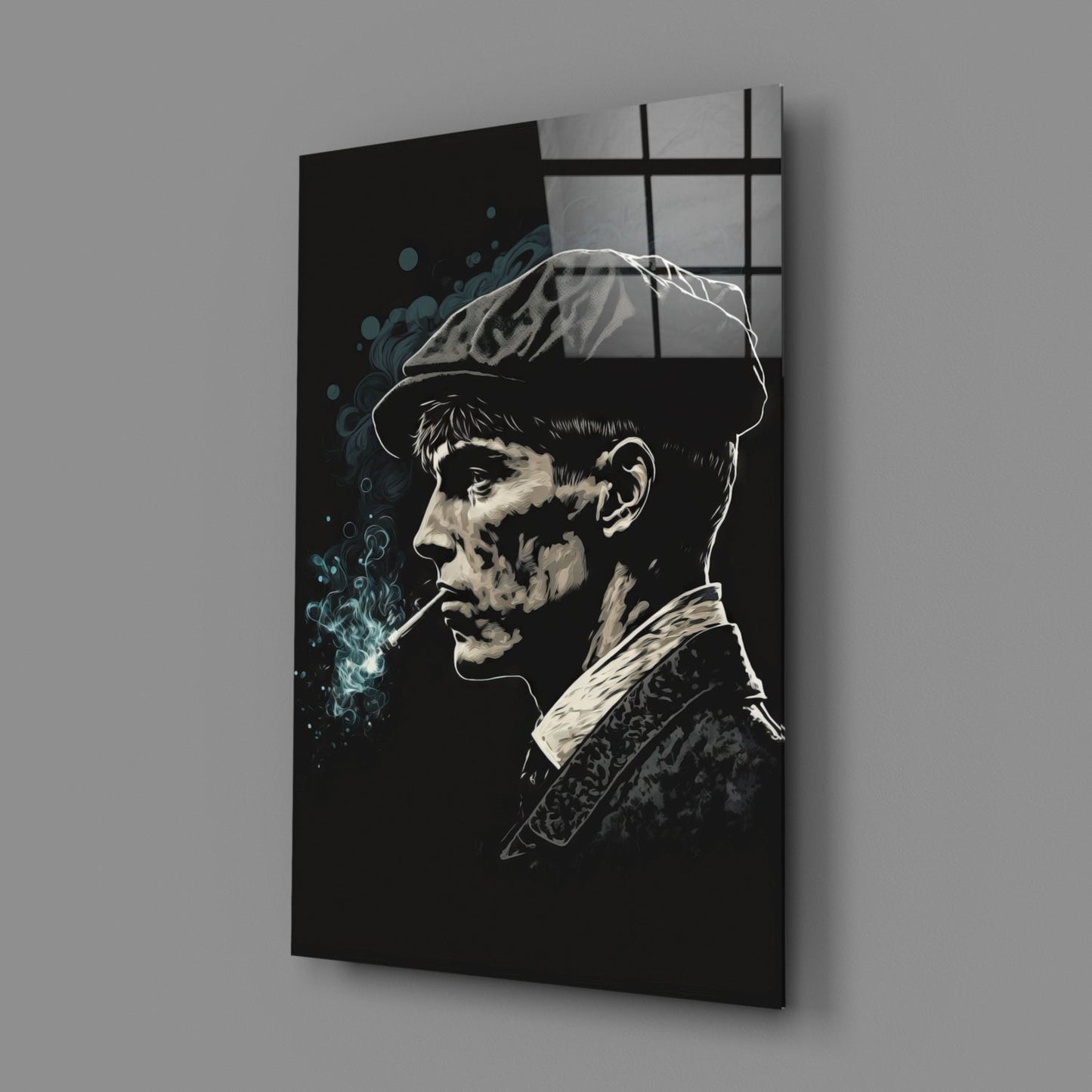 Newsboy Cap Gangster Glass Wall Art  || Designer Collection