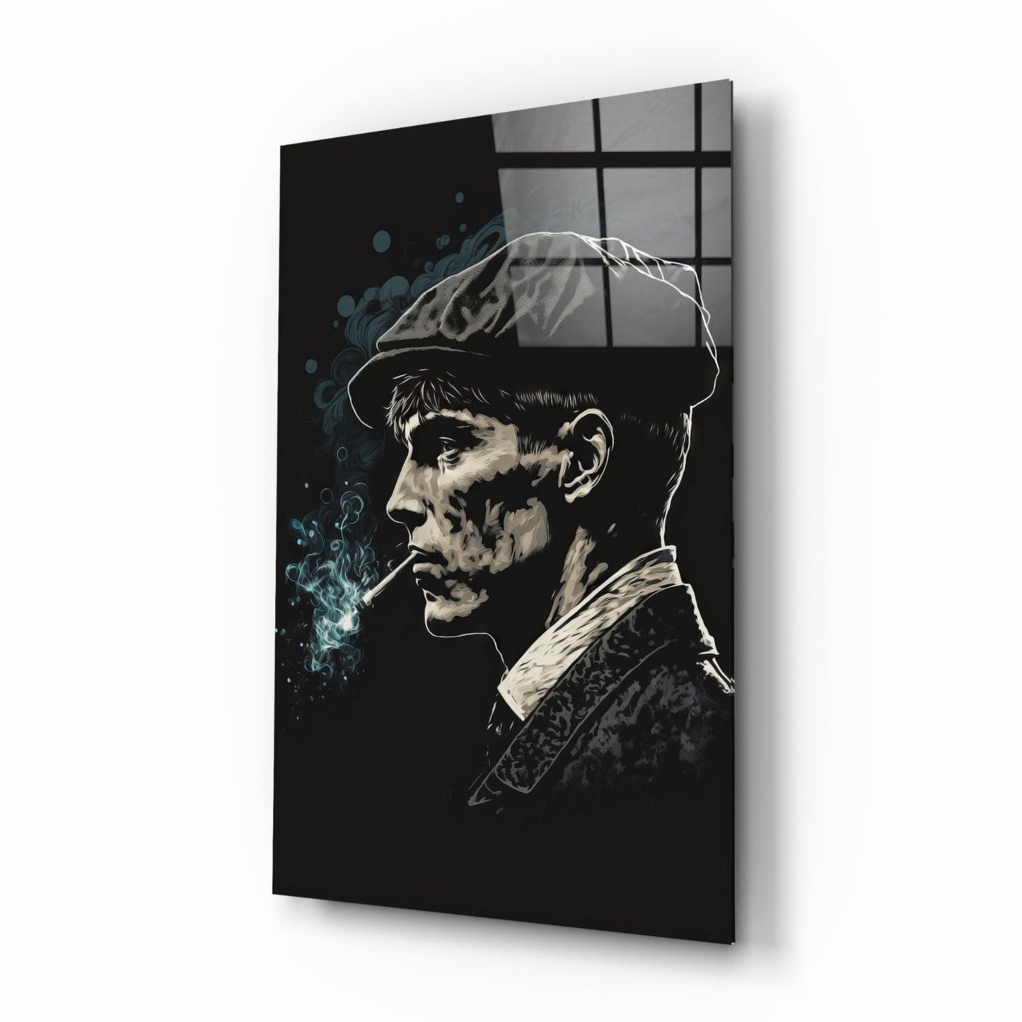 Newsboy Cap Gangster Glass Wall Art  || Designer Collection