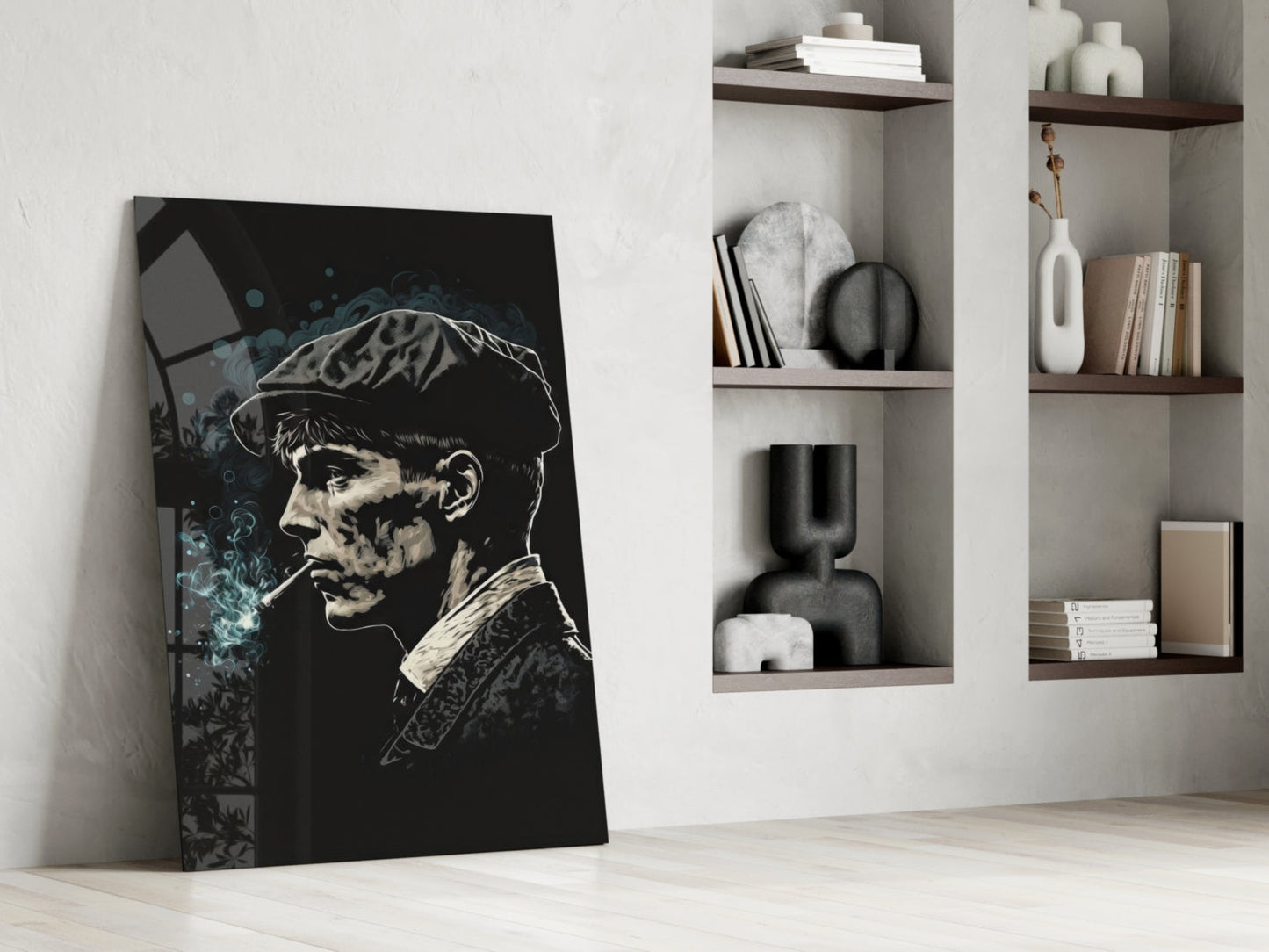 Newsboy Cap Gangster Glass Wall Art  || Designer Collection