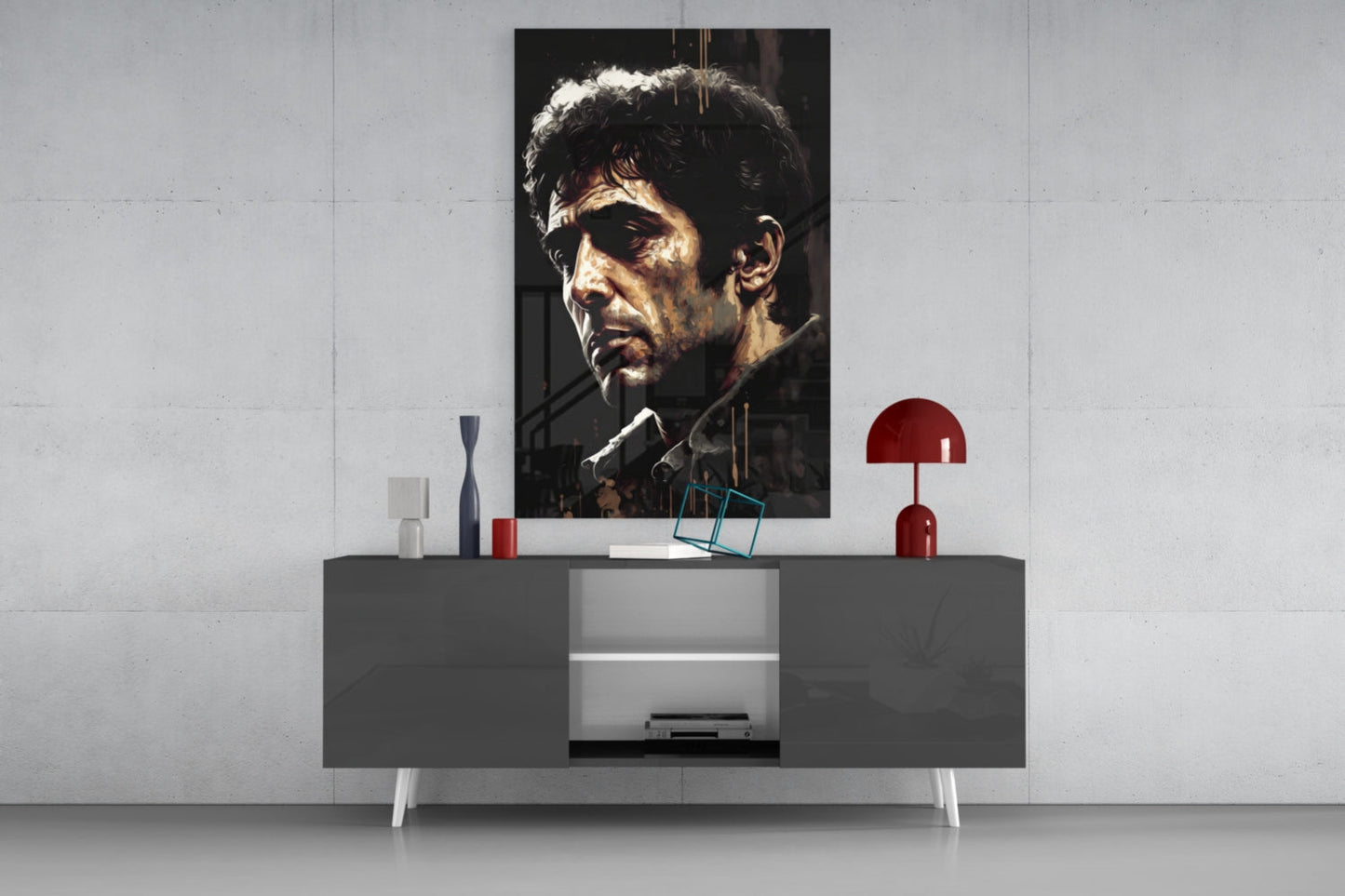 Golden Shadow Cigar Actor Glass Wall Art