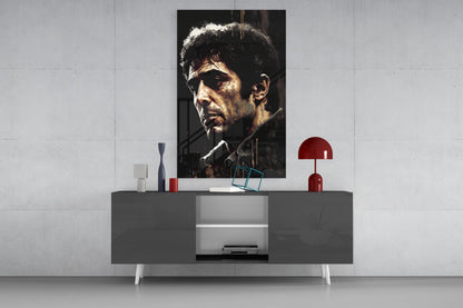 Golden Shadow Cigar Actor Glass Wall Art
