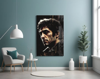Golden Shadow Cigar Actor Glass Wall Art