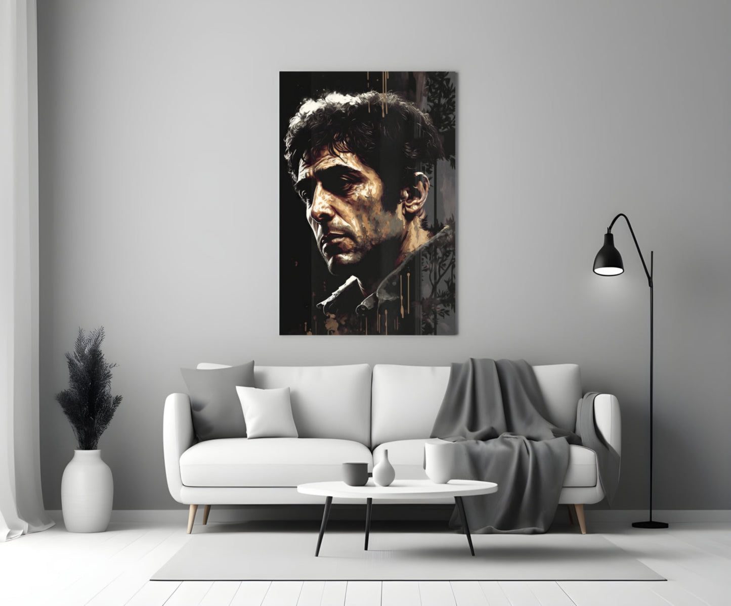 Golden Shadow Cigar Actor Glass Wall Art