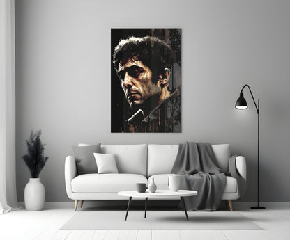 Golden Shadow Cigar Actor Glass Wall Art