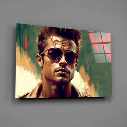 Red Leather Jacket Anarchist Glass Wall Art  || Designer Collection