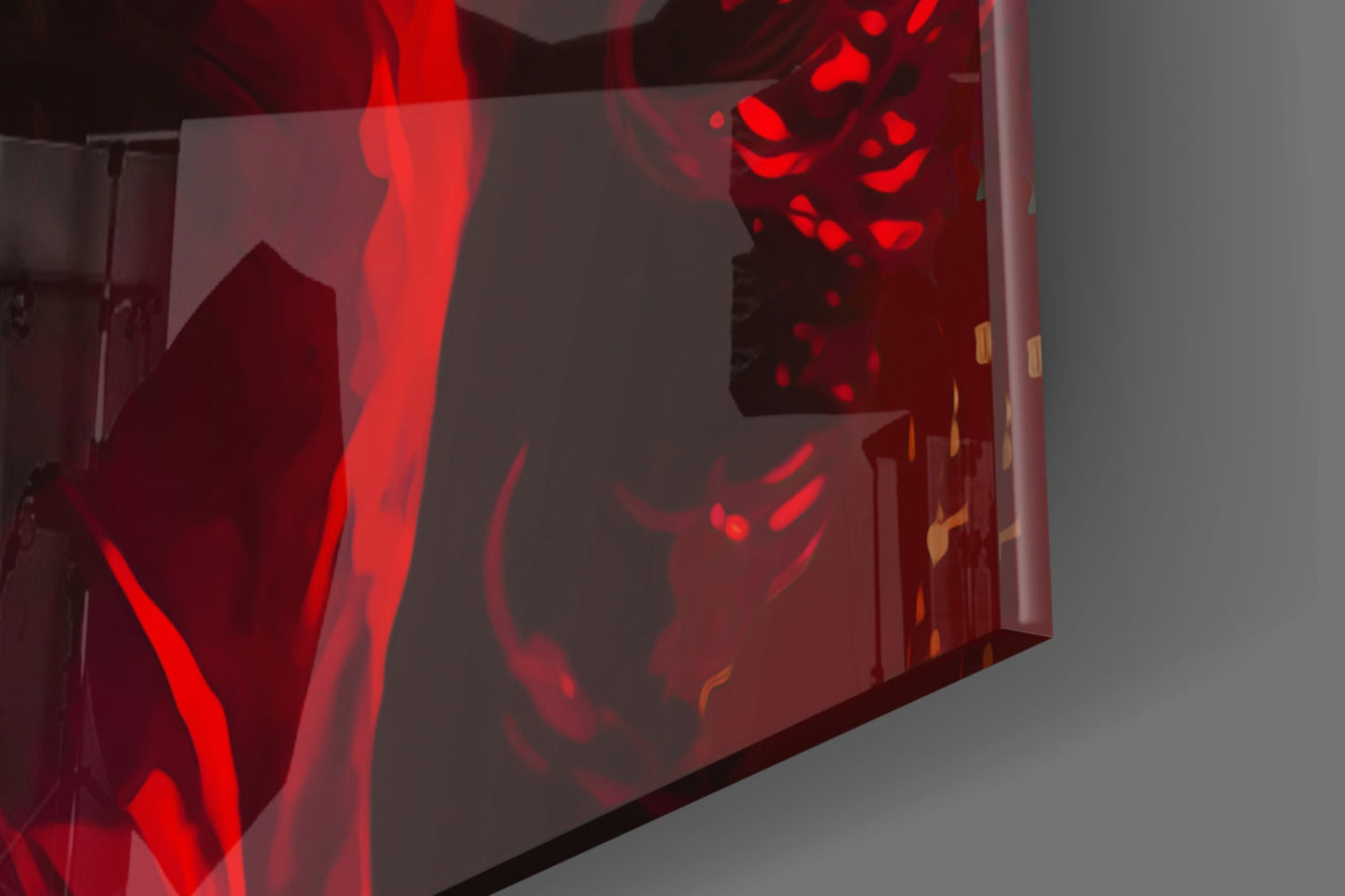 Red Glow Blonde Diva Glass Wall Art