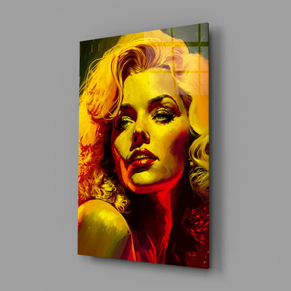 Golden Yellow Blonde Diva Glass Wall Art
