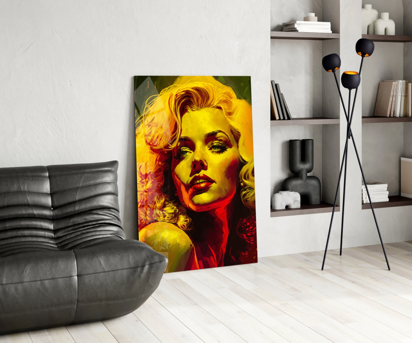 Golden Yellow Blonde Diva Glass Wall Art
