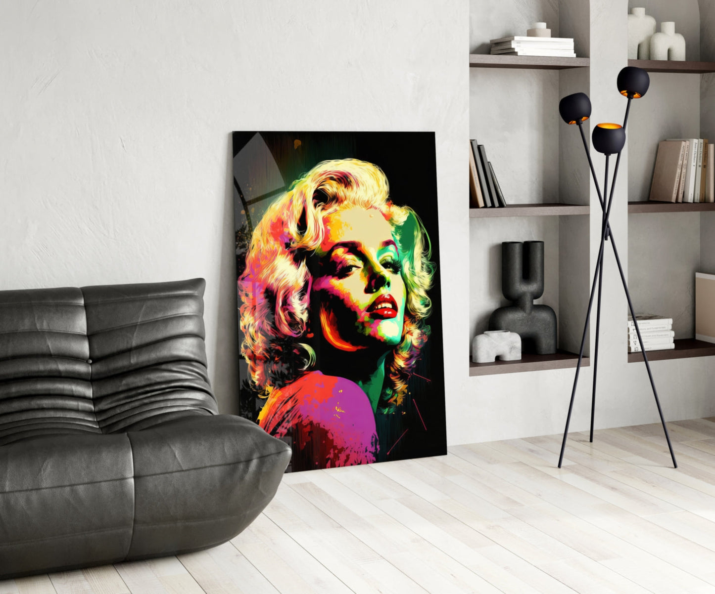 Rainbow Pop Blonde Icon Glass Wall Art