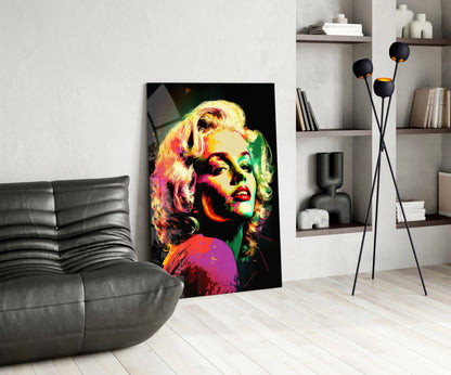 Rainbow Pop Blonde Icon Glass Wall Art