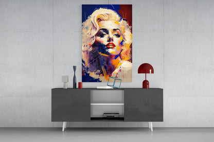 Blue Palette Blonde Icon Glass Wall Art
