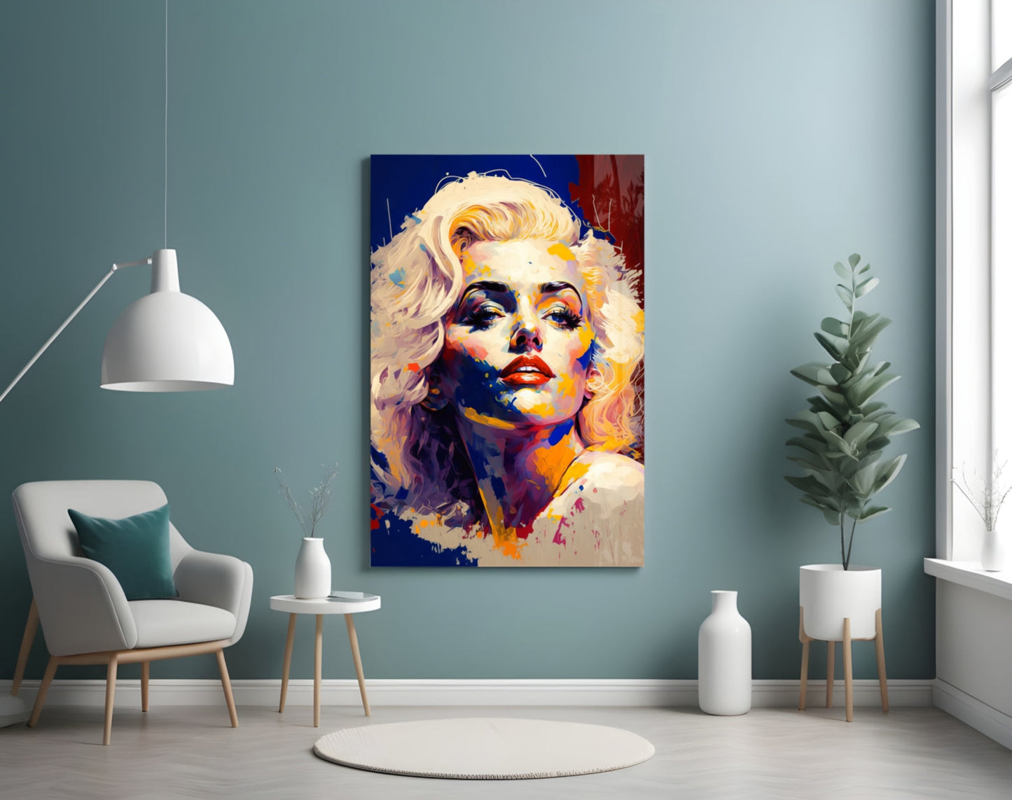 Blue Palette Blonde Icon Glass Wall Art