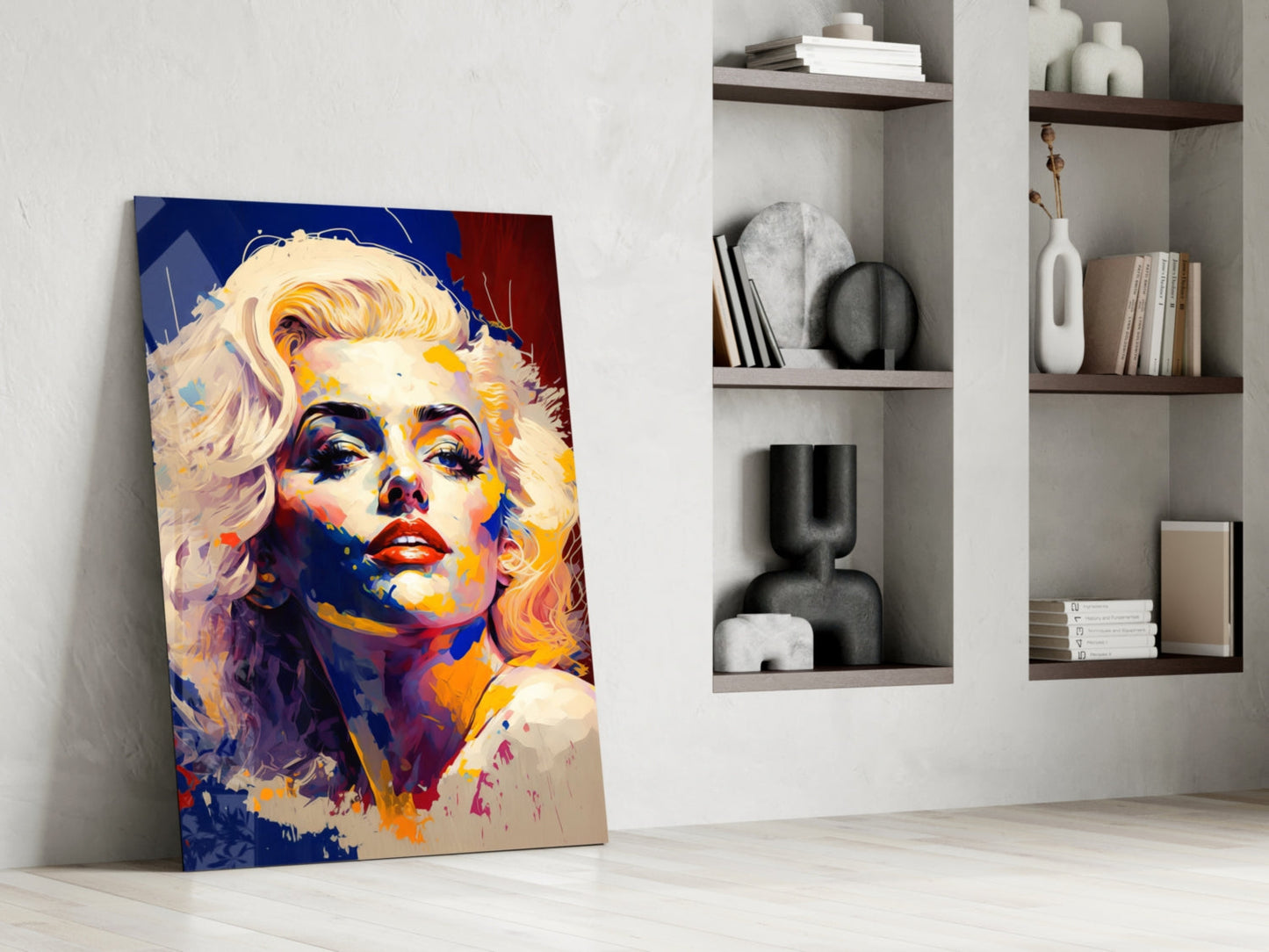 Blue Palette Blonde Icon Glass Wall Art