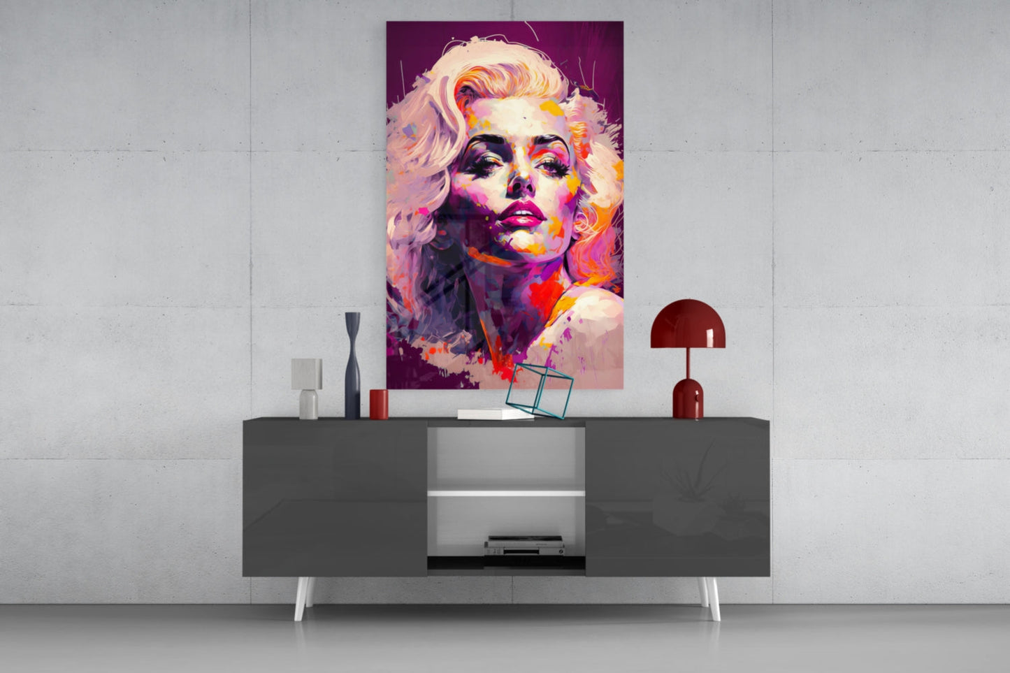 Purple Palette Blonde Diva Glass Wall Art