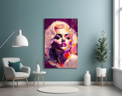 Purple Palette Blonde Diva Glass Wall Art