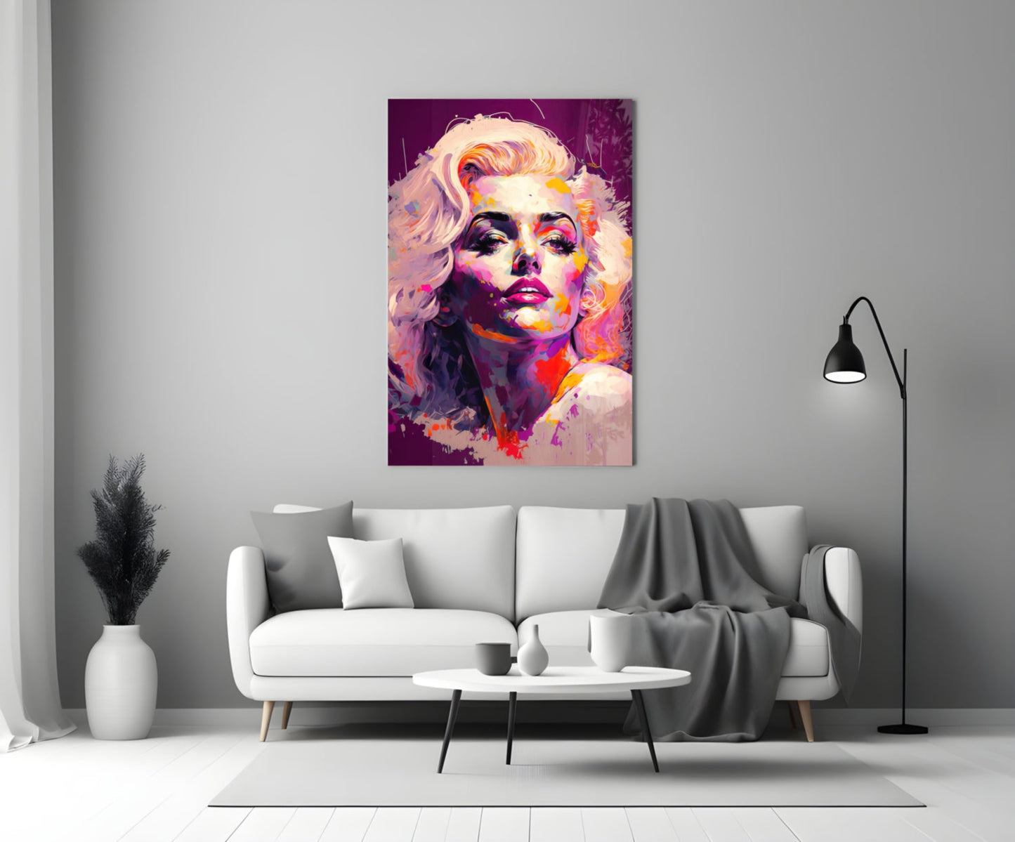 Purple Palette Blonde Diva Glass Wall Art