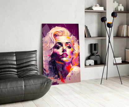 Purple Palette Blonde Diva Glass Wall Art