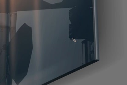 Front Facing Tusker Elephant In Mist Glass Wall Art