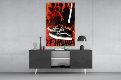 Classic Skate Shoe Glass Wall Art || Designers Collection