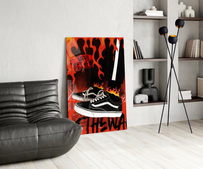Classic Skate Shoe Glass Wall Art || Designers Collection
