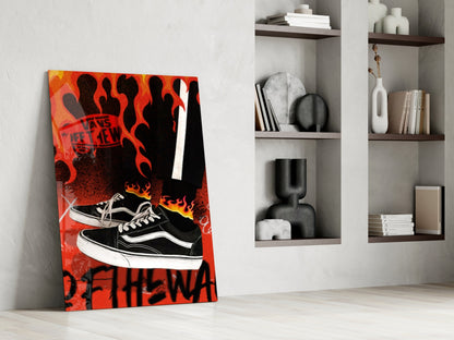 Classic Skate Shoe Glass Wall Art || Designers Collection