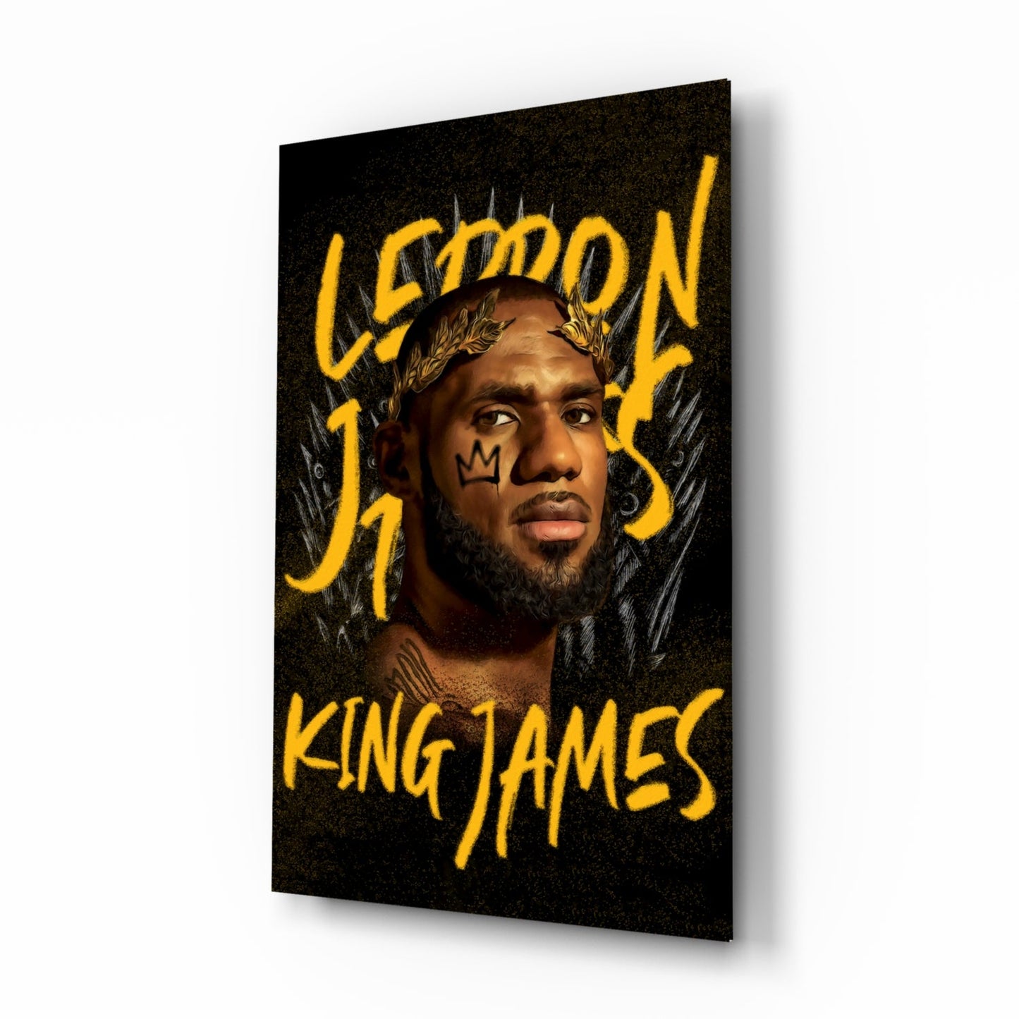 Crowned Basketball Champion Glass Wall Art || Designer Collection