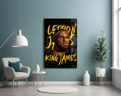 Crowned Basketball Champion Glass Wall Art || Designer Collection