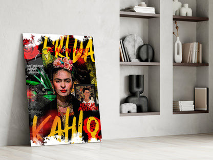 Flower Crown Woman Portrait Glass Wall Art || Designer Collection