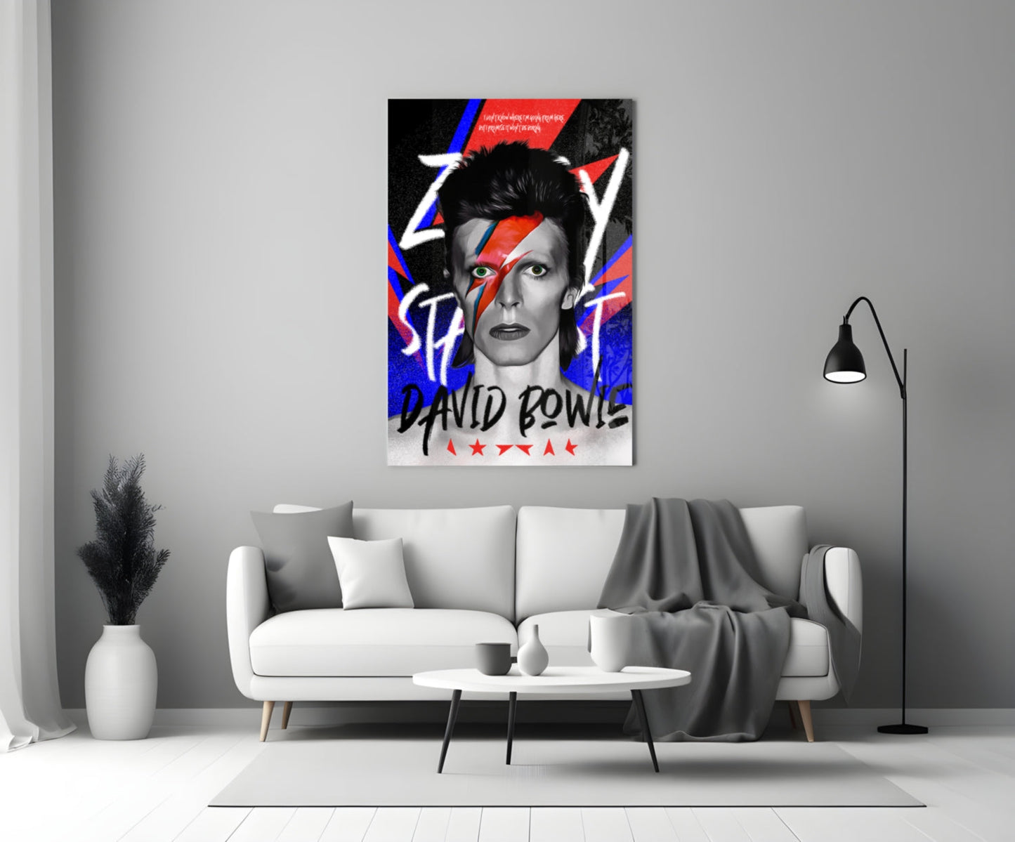 Glam Rock Portrait Glass Wall Art || Designers Collection