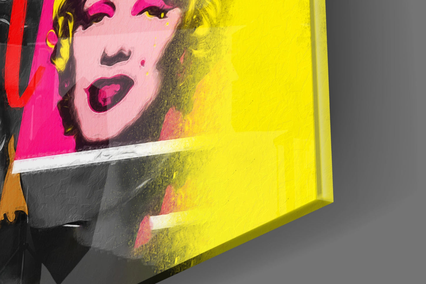 Yellow Graffiti Boxing Duo Pop Glass Wall Art