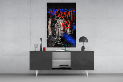 Red Crown Portrait Street Art Glass Wall Art