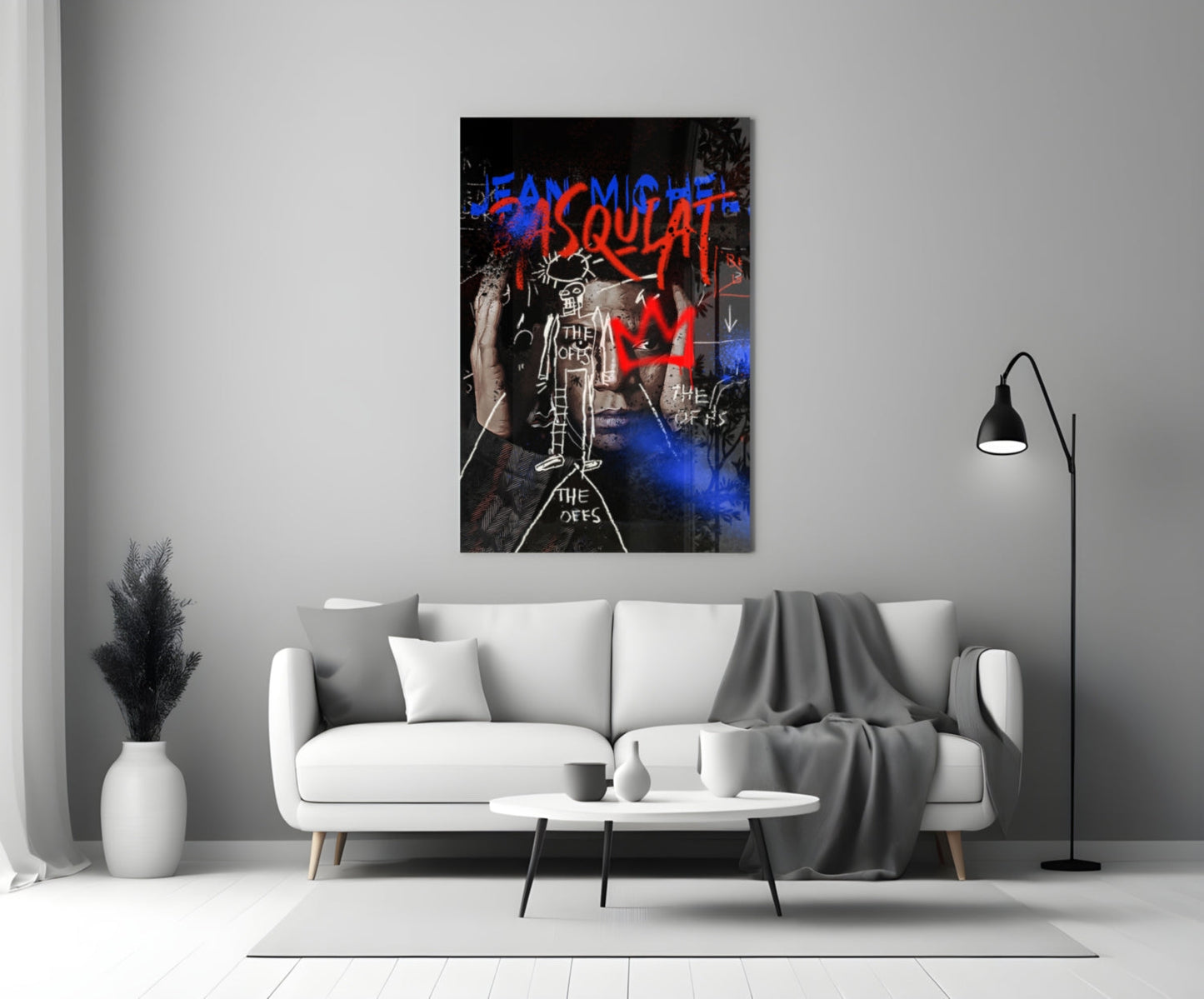 Red Crown Portrait Street Art Glass Wall Art