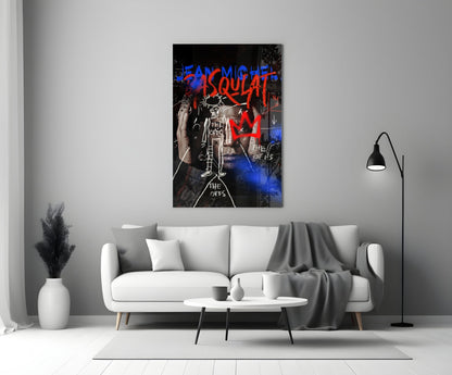 Red Crown Portrait Street Art Glass Wall Art