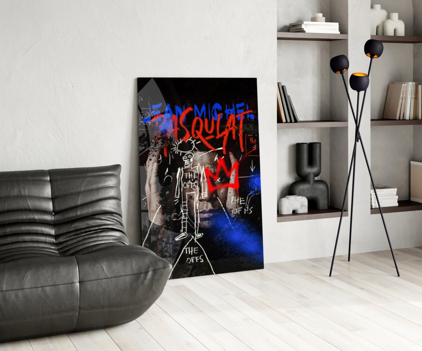 Red Crown Portrait Street Art Glass Wall Art
