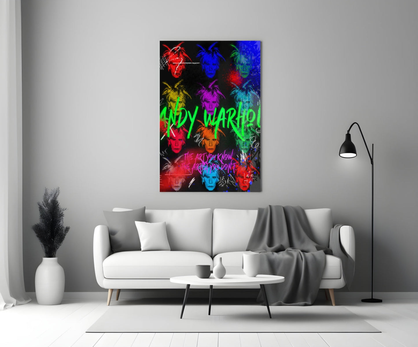 Pop Art Double Self Portrait Glass Wall Art || Designers Collection