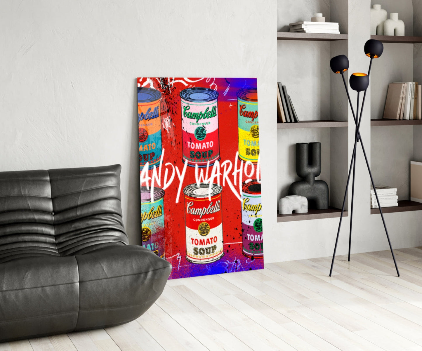 Pop Art Tin Cans Portrait Glass Wall Art || Designer Collection