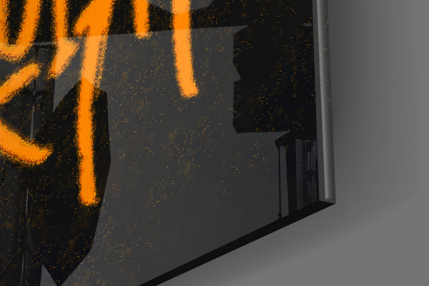 Orange Crown Cereal Graffiti Glass Wall Art